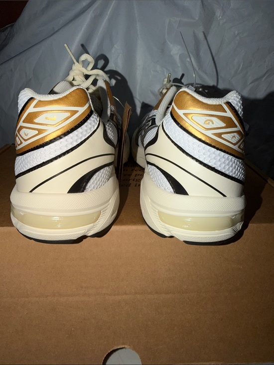 ASICS Men’s White Silver and Gold-Tan Athletic Running Shoes main image 4